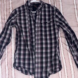 Helix Black and White Checkered Casual Shirt